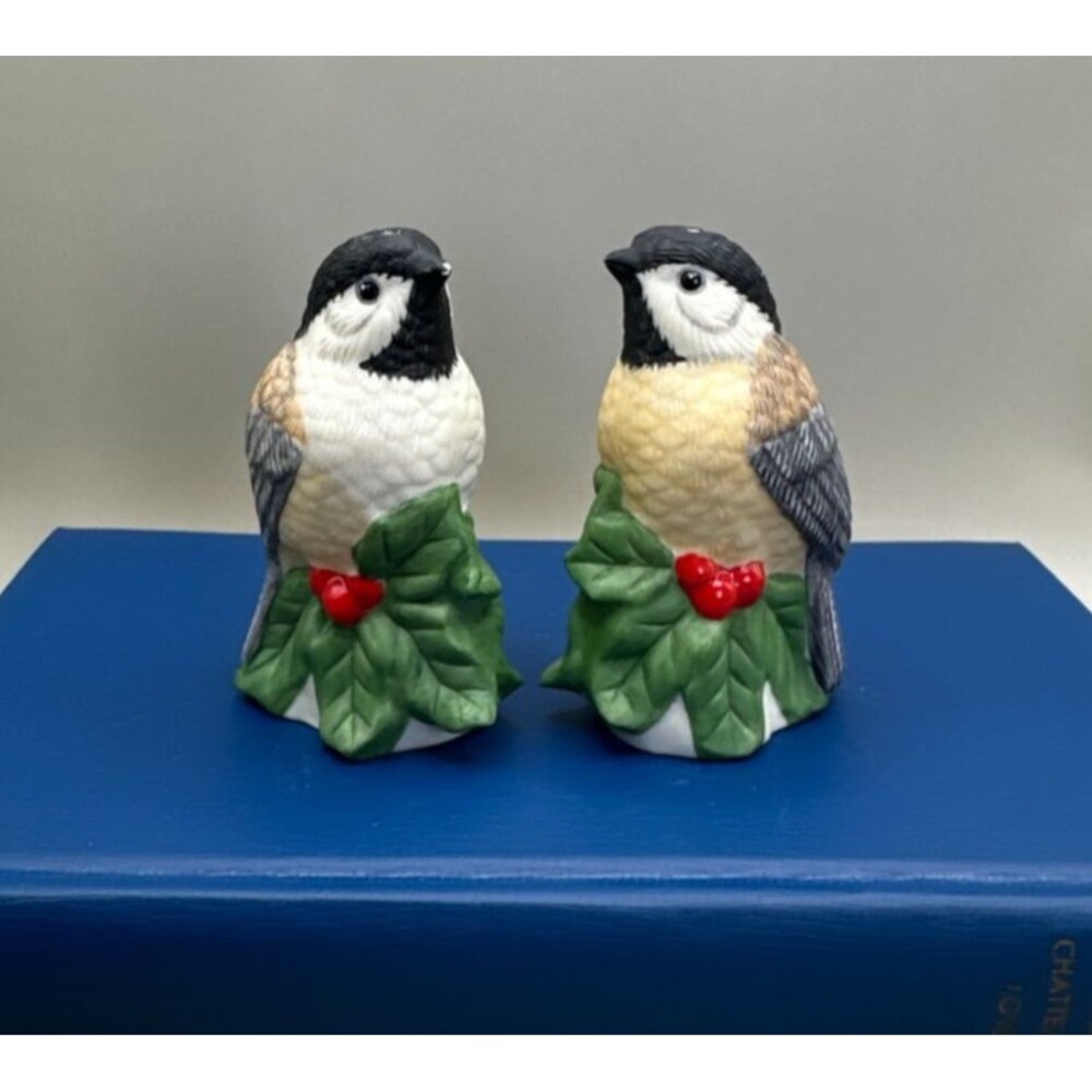 Lenox Winter Greetings Everyday Set  of Salt and Pepper Shakers Chickadee Birds